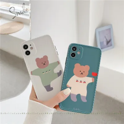 $11.99 • Buy Cute Cartoon Bear Case Cover For IPhone 12 11 X XS XR 7  Plus MAX
