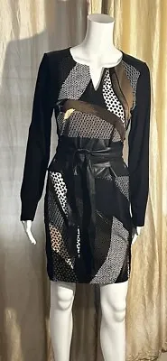 Classy Black Dress Venus Brand Size Medium Pull Over Flattering Fit V Neck • $18.50