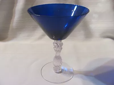 Vintage Morgantown Glass Co. Morgantown Cobalt Ritz Blue #8445 Champagne Goblet • $95