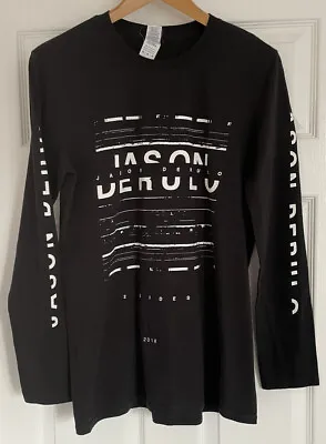 JASON DERULO Mens Long Sleeve Tshirt Size Medium Black 2Sides 2018 Ring Spun • £12.99