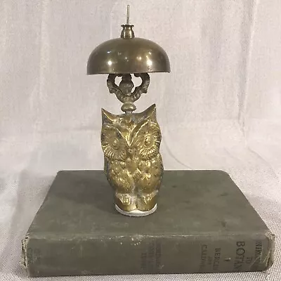 Vintage Brass Owl Bell Hotel/Front Desk/Check In/Ring For Service Bell Owl Decor • $29.94