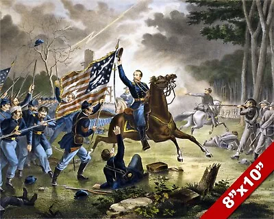 Kearnys Charge Battle Of Chantilly Painting Us Civil War Art Real Canvas print • $14.99