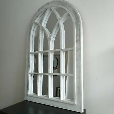 £24.99 • Buy Large White WINDOW STYLE WALL HALLWAY Arched Rustic Vintage WINDOW MIRROR 76x51