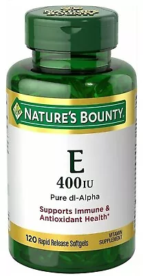 Nature's Bounty Vitamin E Supplement Rapid Released Softgels 180 Mg 120 Ct 3/24 • $9.99