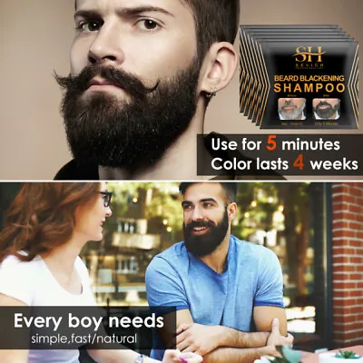 5 Pack Men's Mustache And Beard Hair Color Dye 5 Minute Black Permanent Coloring • $8.65