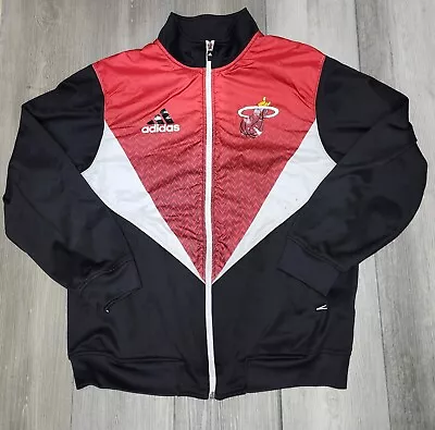 NBA Miami Heat Adidas Black & Red Resonate Kinetic Performance Jacket Medium • $13.49