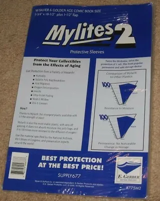 $22.99 • Buy Pack 50 Mylites 2 Mil Mylar Dell Gold Key Classic Comic Book Bags Sleeves 775M2