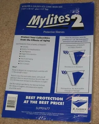 Pack 50 Mylites 2 Mil Mylar Dell Gold Key Classic Comic Book Bags Sleeves 775M2 • $23.09