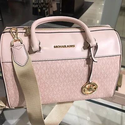 MICHAEL KORS Womens Medium Duffel Satchel Bag Handbag Purse Crossbody Shoulder • $146
