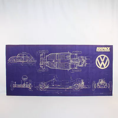 VTG VW Beetle Blueprint Volkswagen Bug Cabriolet Convertible Poster • $202.92