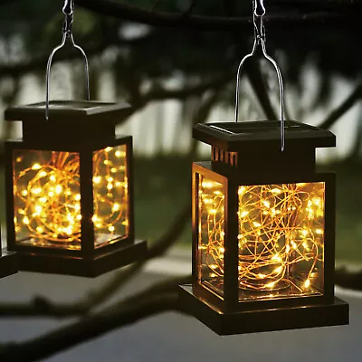 Solar Lantern Hanging Light LED Waterproof Yard Outdoor Patio Garden Yard Lamp • $5.99
