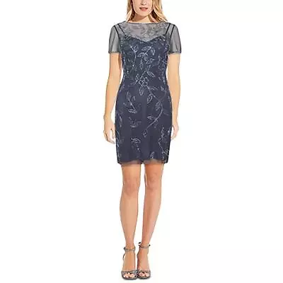 Papell Studio By Adrianna Papell Womens Blue Cocktail And Party Dress 8 2037 • $31.99