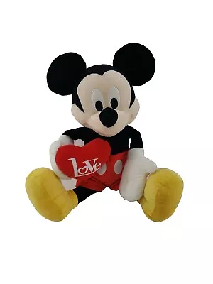 Disney Mickey Mouse With Red Heart Love Plush Stuffed Animal Valentine's Day • $9.56