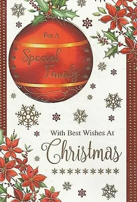SPECIAL FAMILY CHRISTMAS CARD Lovely Traditional 13X19cm - Free Postage • £2.09