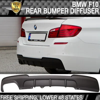 Fits 11-16 BMW F10 528i M Performance Style Rear Diffuser Single Outlet PP • $113.99