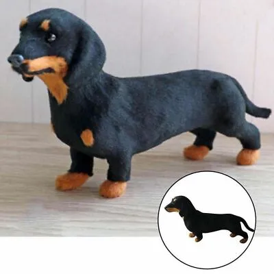 Gift Puppy Lifelike Stuffed Toy Animals Dachshund Simulation Toy Dog Model • £6.11