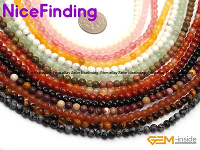£65.46 • Buy Natural Round Gemstone Loose Beads Lots For Jewellery Making 15  Free Shipping