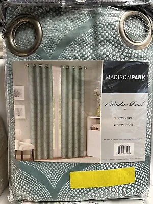 Madison Park Amara Curtain Panel Light Filtering Grommet 50x95  Aqua Lot Of 2 • $24.95