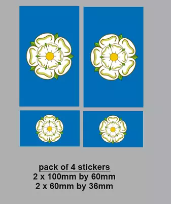 4x Yorkshire Rose County Flag Sign Car Motorcycle Van Window Vinyl Sticker • £3.50