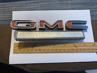 Vintage Metal Emblem - Gmc Emblem 4500 V-eight V8 Look • $35.99