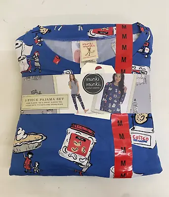 Munki Munki Ladies' 3-Piece Pajama Set Size M Blue New • $27.99