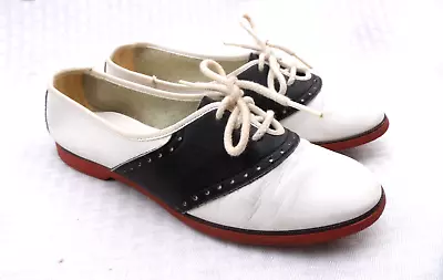 Vintage Fort Apache Bronx New York SADDLE SHOES Black & White Women's Size 6 M • $29.77