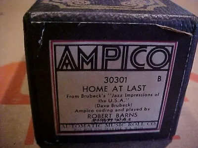 Ampico Home At Last Re-Cut Player Piano Roll • $4.99