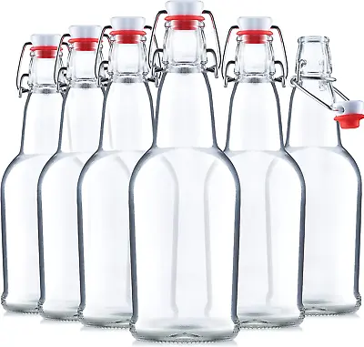 $35.95 • Buy Glass Swing Top Beer Bottles 16 Ounce (6 Pack) Grolsch Bottles With Flip Top NEW