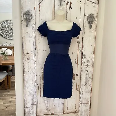 Max Studio Size XS Woman's Navy Blue Layered Sheath Career Cocktail Party Dress • $20.95