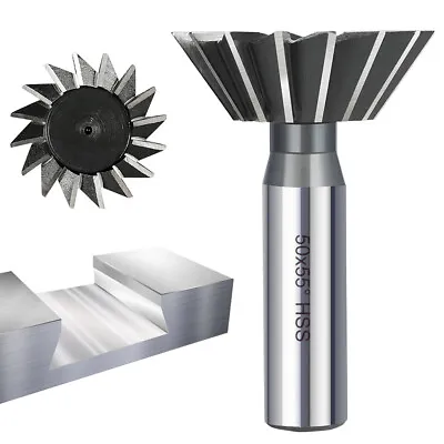 45/55/60 Degrees Dovetail Slot Milling Cutter 10-60mm HSS End Mill CNC Bit • $15.27