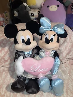 Disney Parks Mickey Minnie Wedding Bride Groom Plush Set 11  Stuffed Doll Boda • $25