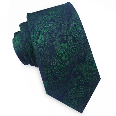 Men's Paisley Tie | Textured Slim-Width Mens Tie . Necktie Choose Colour • £7.49