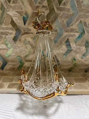 Vintage Kurt Adler | Clear Glass W/Gold Trim | Chandelier Christmas Ornament • $11