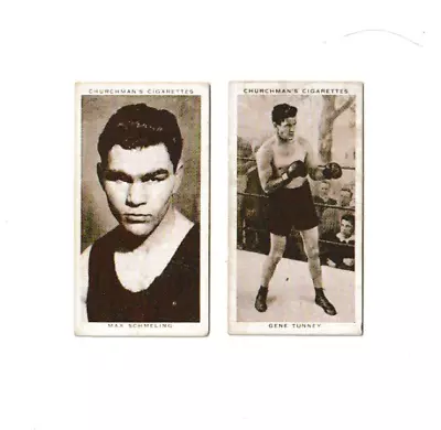 1938 Boxing Churchman's Cigarettes Gene Tunney #35 And Max Schmeling #34 • $24