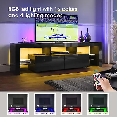 $198.90 • Buy ELEGANT TV Cabinet Entertainment Unit Stand RGB LED Gloss Furniture 160-200cm
