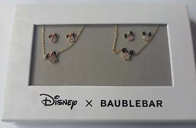 Disney X Baublebar Mickey And Minnie Mouse Jewellery Set Necklace & Earrings • £62.95