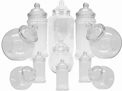 Plastic Sweet Jars Candy Buffet Table Wedding Party 11 Assorted Empty Storage • £18.99