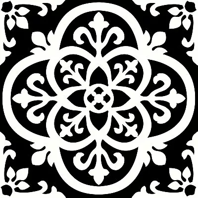 Peel & Stick Vinyl Floor Tiles 10pcs Marble Moroccan Floral Pattern FloorPops • $17.91