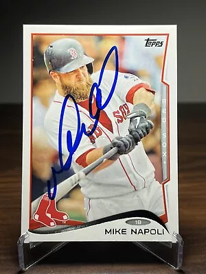 Mike Napoli Signed Autographed 2014 Topps Baseball Card #473 Red Sox Auto • $7.75