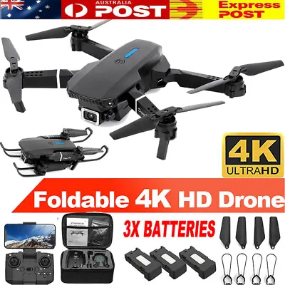 $50.99 • Buy 4K GPS Drone With HD Camera Drones WiFi FPV Foldable RC Quadcopter W/3Batteries