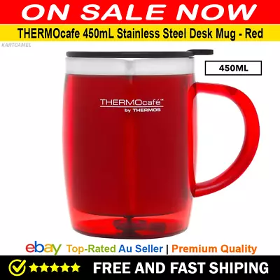 $13.50 • Buy 🅾🅽 🆂🅰🅻🅴 - THERMOcafe 450mL Stainless Steel Durable Desk Mug - Red ⭐⭐⭐⭐⭐ ✅