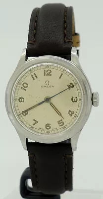 Omega Ref 2179/5 Steel Manual 35mm Concentric Dial Officers Watch On Strap • $3400