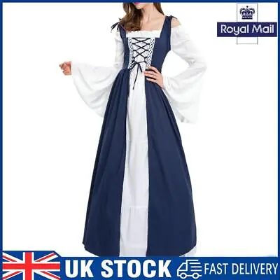 Corset Maxi Dress Medieval Renaissance Style Elegant Women Loose Party Clothing • £17.49
