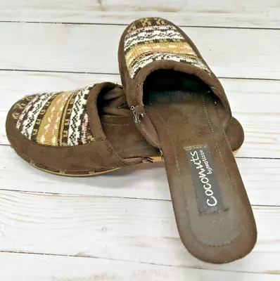 COCONUTS BY MATISSE Brown Sweater Print Clogs - Size 8 • $14.39