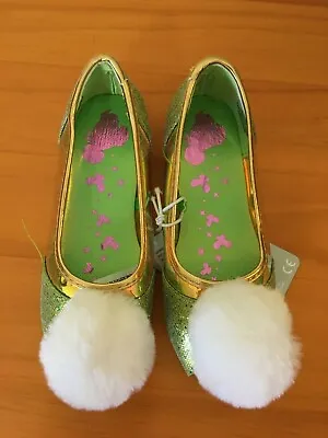 NWT Disney Store Tinker Bell Costume Shoes Princess Girls Peter Pan Many Sizes • $29.69