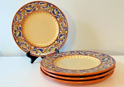 Pfaltzgraff Villa Della Luna Stoneware 11  Dinner Plates Blue Scroll Set Of 4 • $30