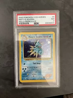 Pokémon TCG Misty's Seadra PRERELEASE HOLO Pokemon Promos 9/132 Holo PSA 7 • $5