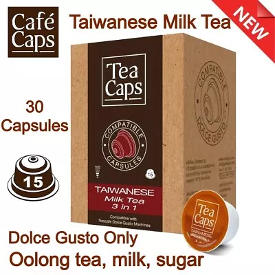 30 Milk Tea Capsule Dolce Gusto Taiwanese Oolong Tea Sugar 3 In 1 - Cafe Caps • $30