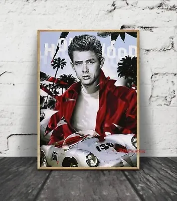 James Dean Hollywood Art Canvas Poster Wall Art Home Decor • £19.29