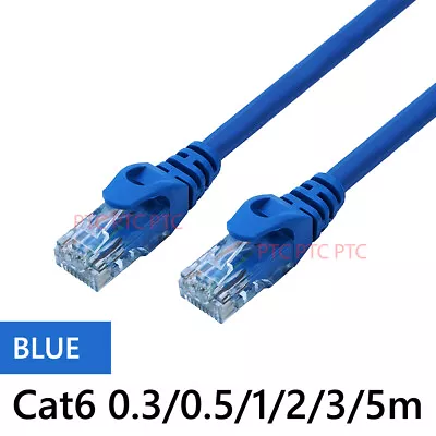 0.5m 1m 2m 3m 5m 10m Cat 6 RJ45 UTP Ethernet Network Lan Data Cable Patch Leads  • $5.99